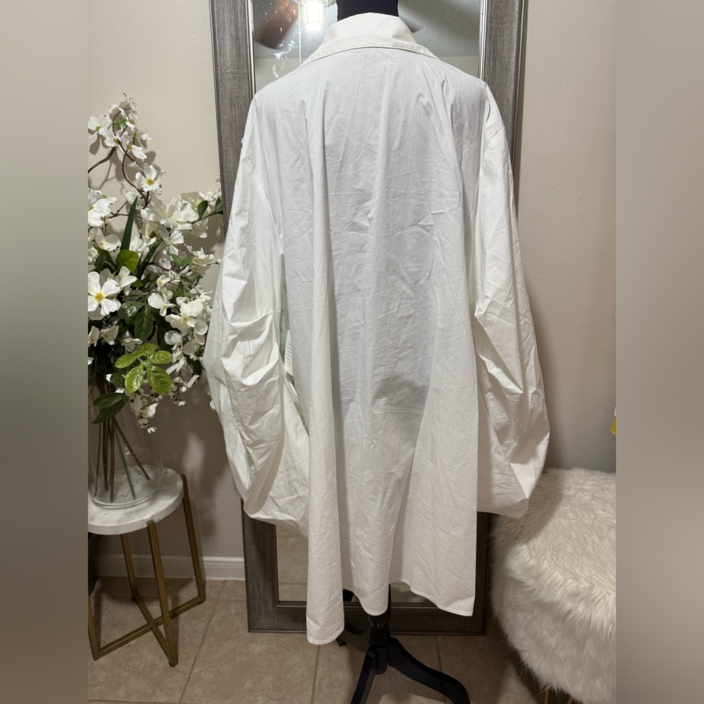 Eloquii white Balloon Sleeve Dress - Picture 5 of 7